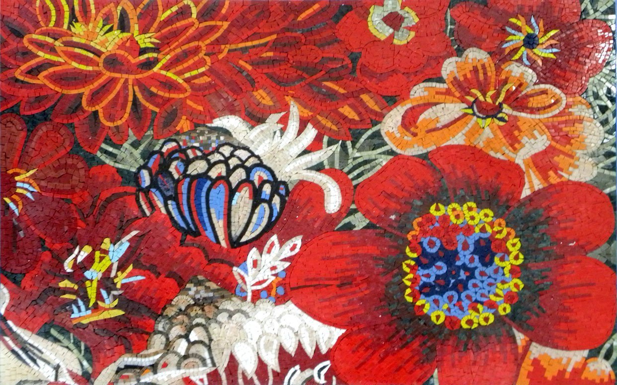 Mosaic Tile Art - Vermont Red