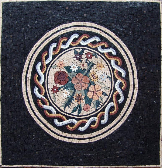 Mosaic Tile Art - Swirly Flower Medley