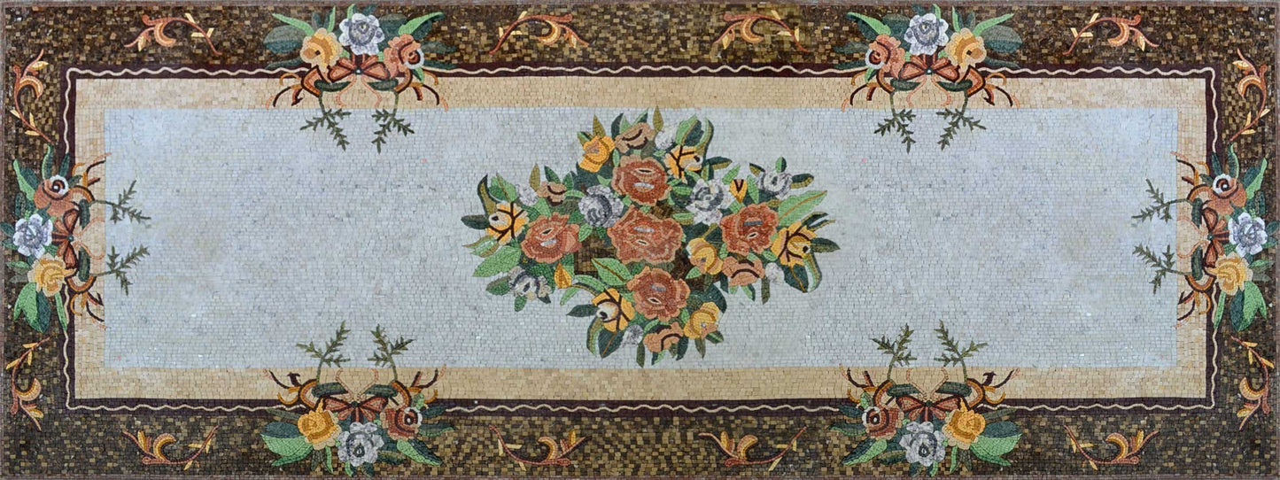 Antique Blossoms Medallion - Rhode Mosaic
