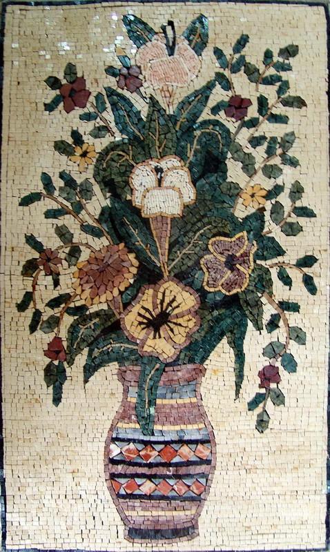 Mosaic Artwork - Vase Of Beige