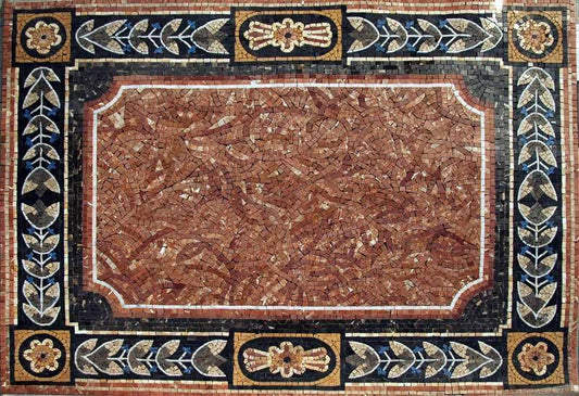 Elegant Design Floral Floor Mosaic Rug