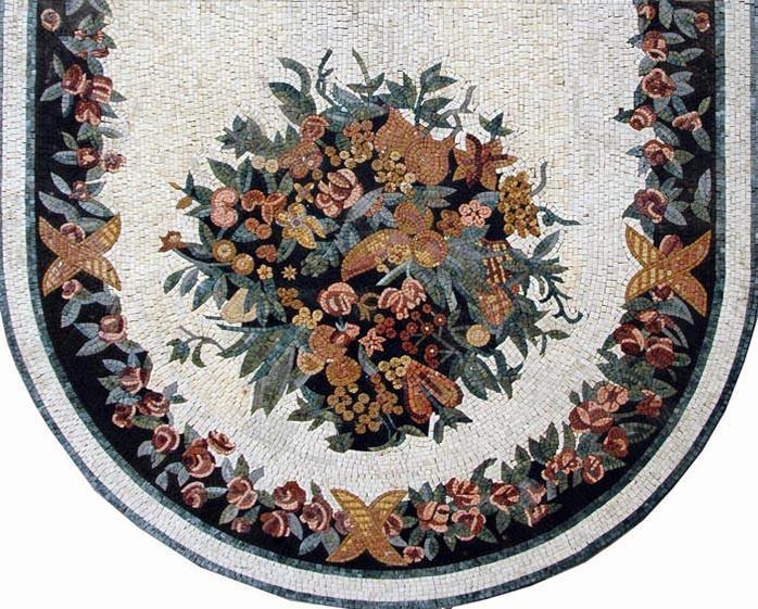 Floral Design Mosaic Marble