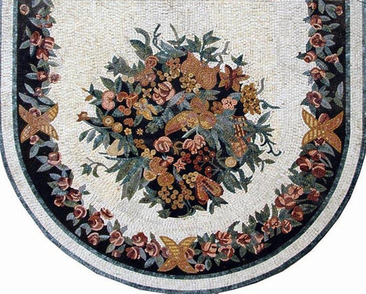 Floral Design Mosaic Marble