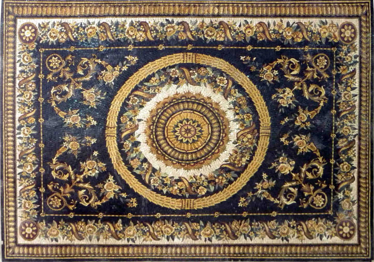Floral Stone Mosaic Rug
