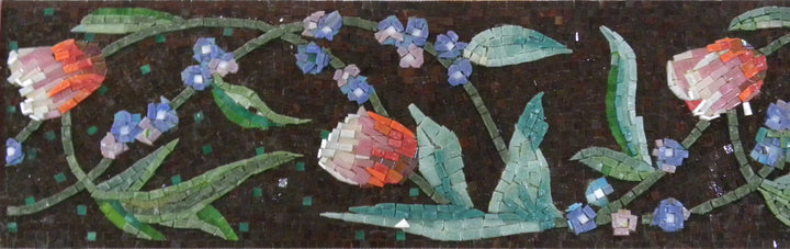 Mosaic Wall Art - Floral Glaze