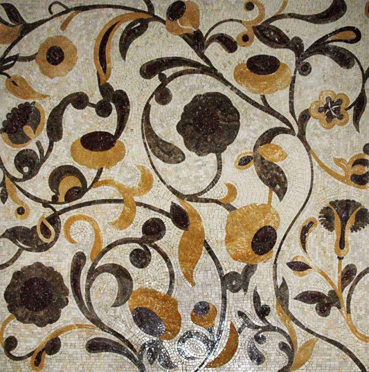 Chocolate Sunflower Mosaic Tile Patterns