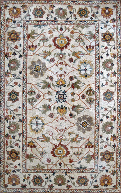 Floral Pattern Mosaic Rug