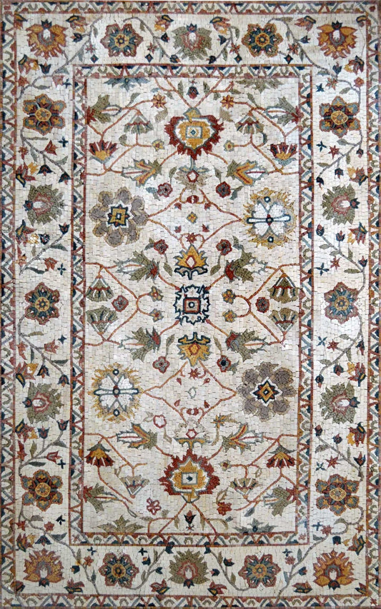 Floral Pattern Mosaic Rug