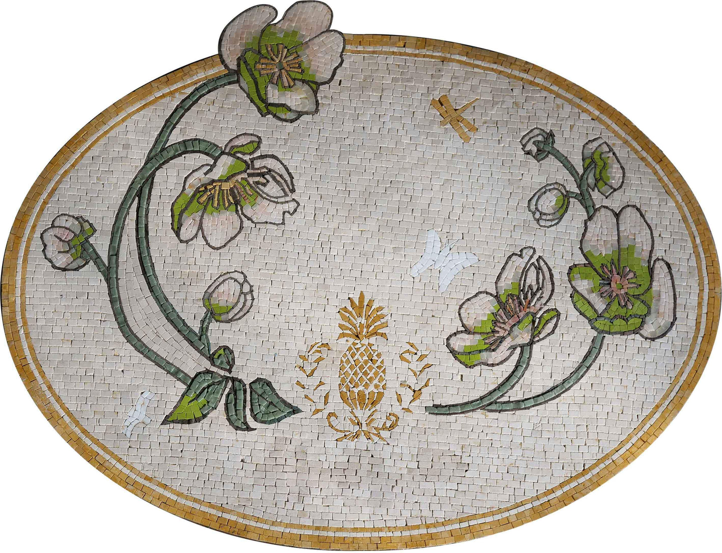 Pinapple and Flowers Mosaic Wall Art