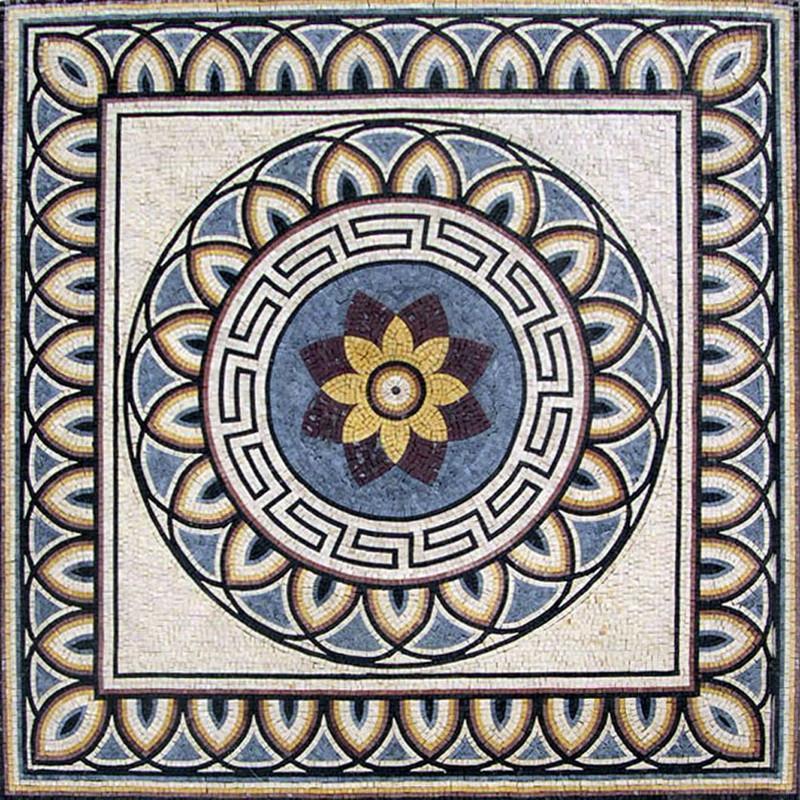 Greco-Roman Flower Mosaic - Aquila