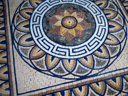 Gold and Blue Aquila Mosaic Art