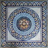 Gold and Blue Aquila Mosaic Art