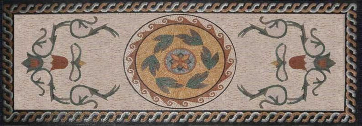 Floral Geometric Marble Mosaic