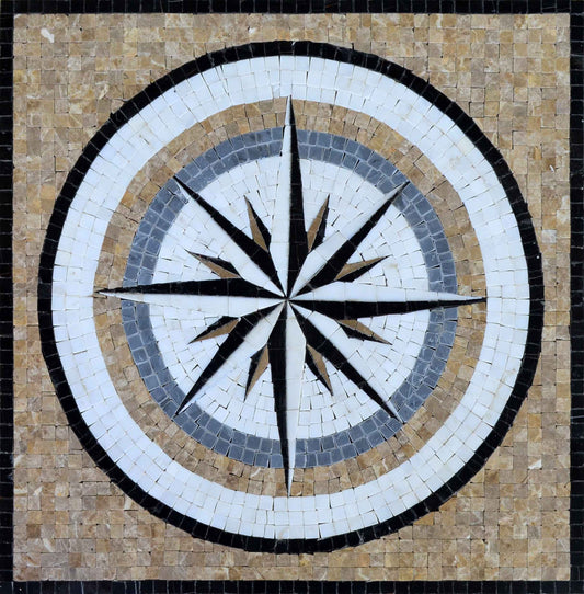 Blue Wind Rose Mosaic - Ella