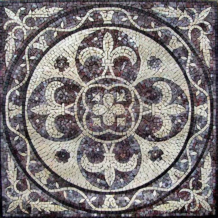 Fleur de Lis Marble Mosaic - Lyla II
