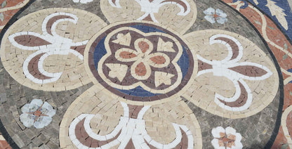 Fleur de Lis Marble Mosaic - Lyla IV
