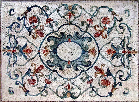 Arabesque Botanical Floor Mosaic - Kali
