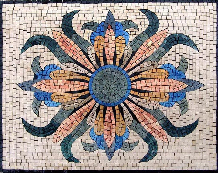 The Geometric Floral Stone Art Mosaic