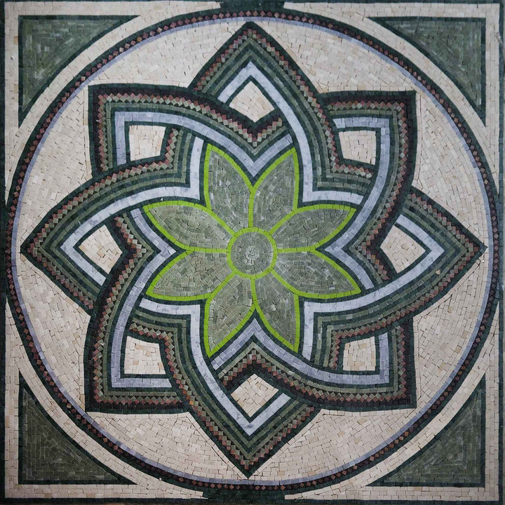Roman Mosaic - Green Flower Octavia