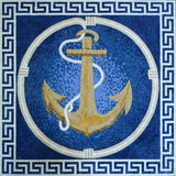 Bright Anchor on a blue background Marble Mosaic
