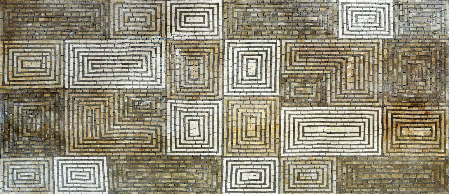 Rectangular Spiral Pattern-Geometric Mosaic