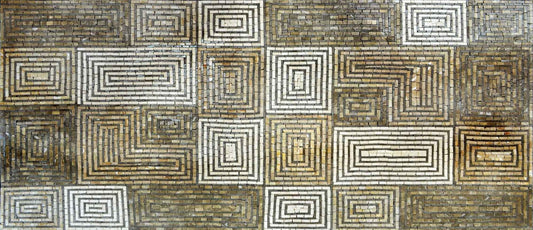 Rectangular Spiral Pattern-Geometric Mosaic