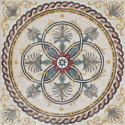 Roman Floral Mosaic Square - Noa II