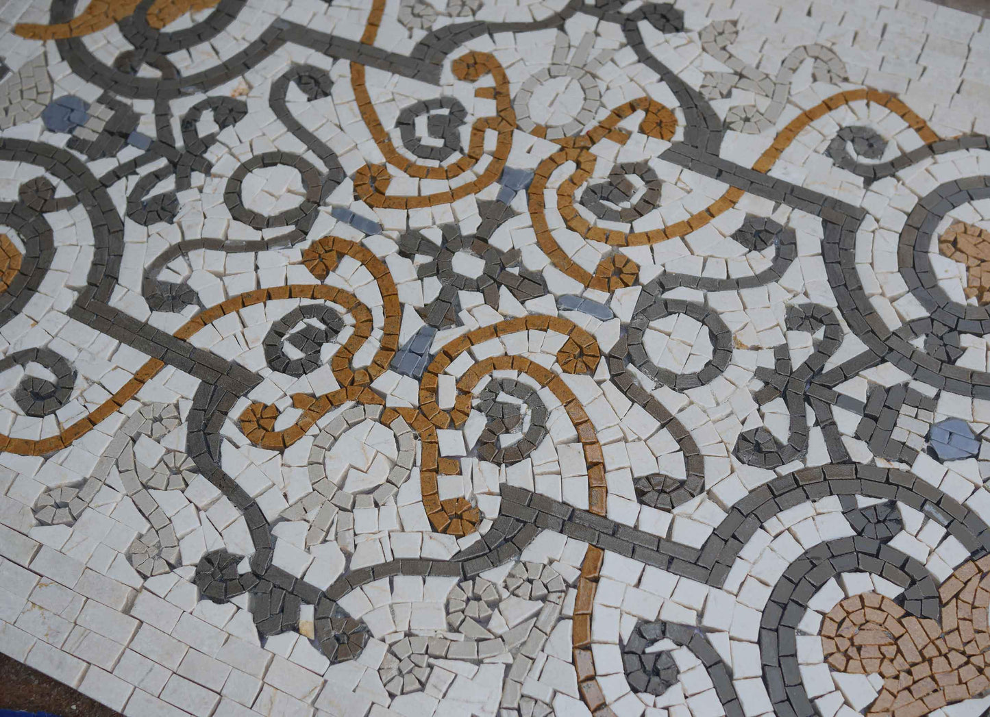 Floral Mosaic Rug Design - Pastel Floors