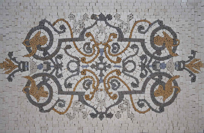 Floral Mosaic Rug Design - Pastel Floors