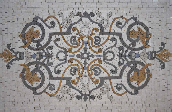 Floral Mosaic Rug Design - Pastel Floors