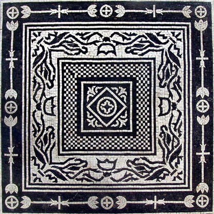 Geometric Flower Mosaic Panel - Nala