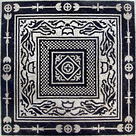 Geometric Flower Mosaic Panel - Nala