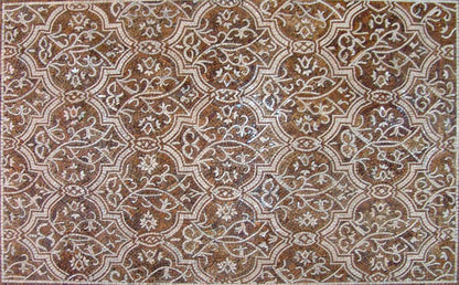 Geometric Marble Mosaic Rug Floor Inlay