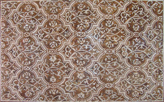Geometric Marble Mosaic Rug Floor Inlay