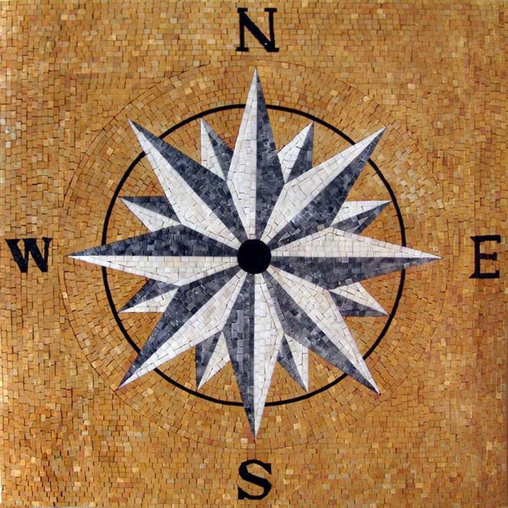 Compass Stone Mosaic - the Wind Rose