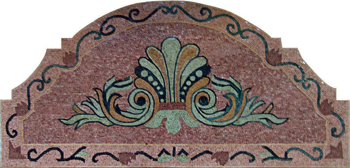 Arched shape with green floral design Mosaic