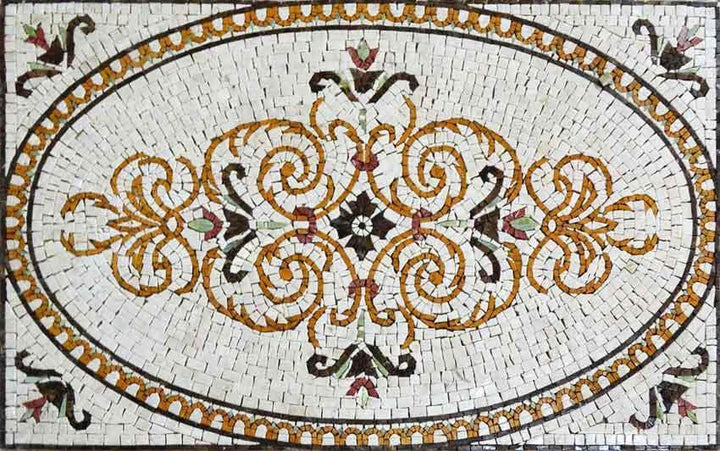 Arabesque Marble Rug Mosaic - Sand