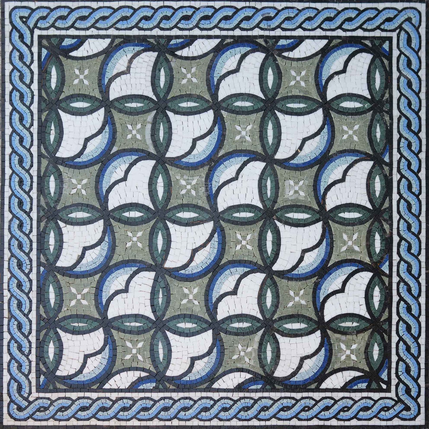 Mosaic Pattern - Blue Geometric Design