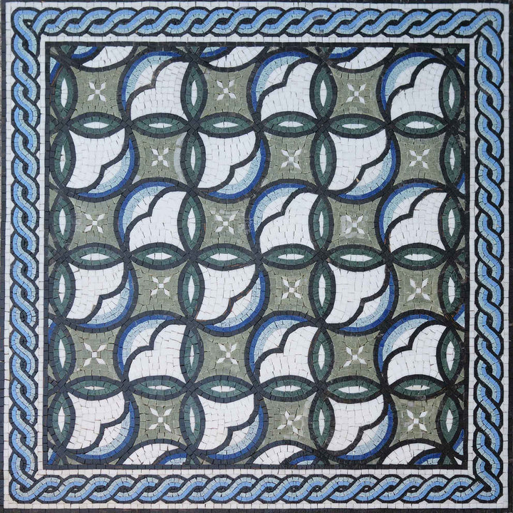 Mosaic Pattern - Blue Geometric Design