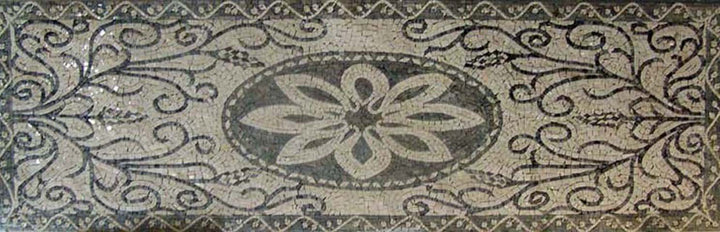 Rectangular Floral Floor Mosaic - Banu