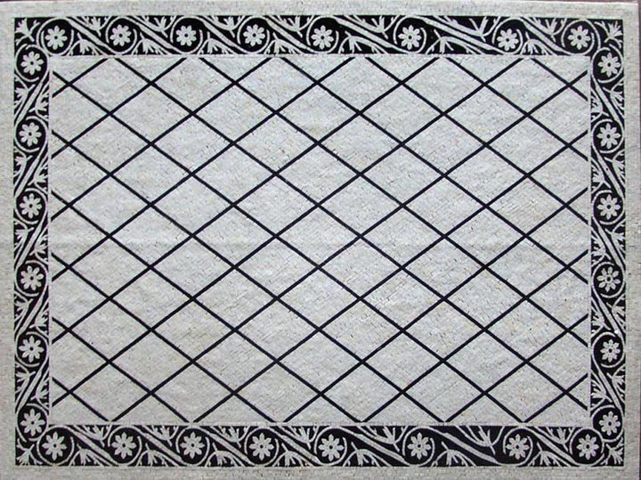 Black and White Pattern Marble Mosaic