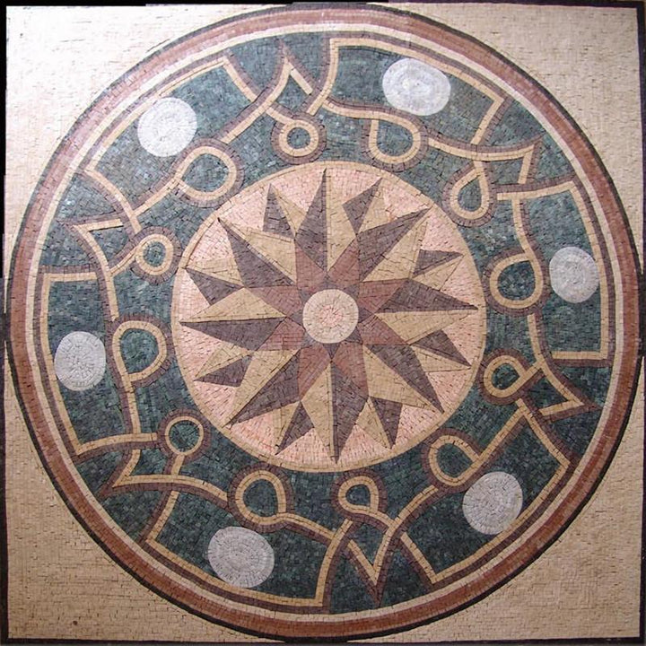 Roman Floor Moisac Art Tile - Papillon Mosaic