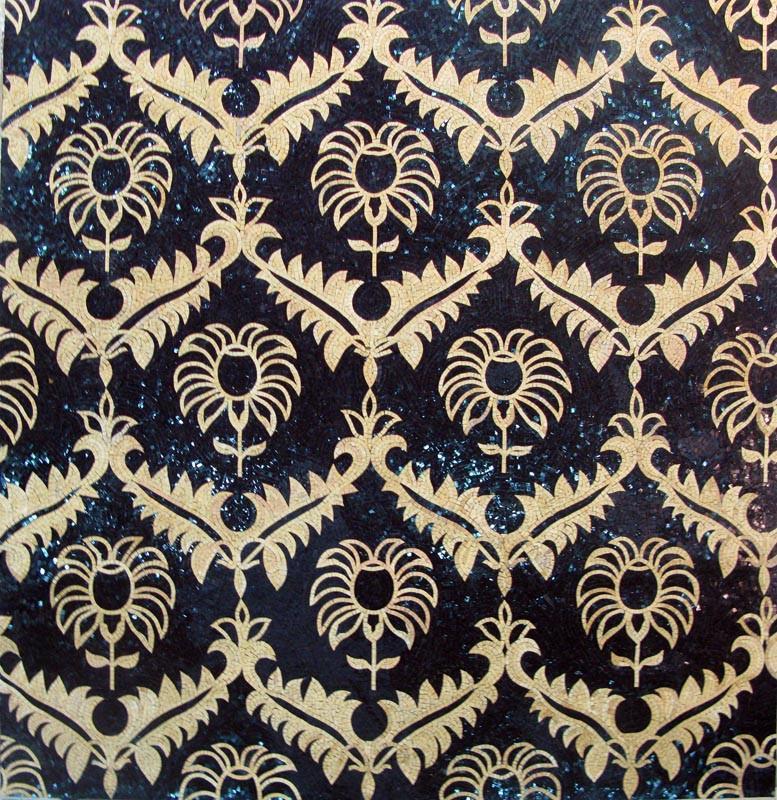 Floral Geometry Marble Mosaic Art