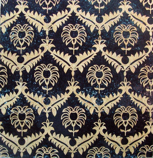 Floral Geometry Marble Mosaic Art