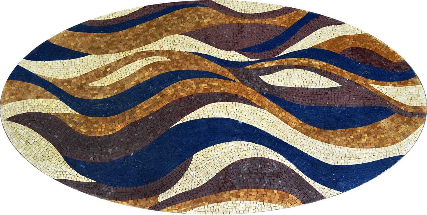 Oval Waves Stone Wallpaper Mosaic