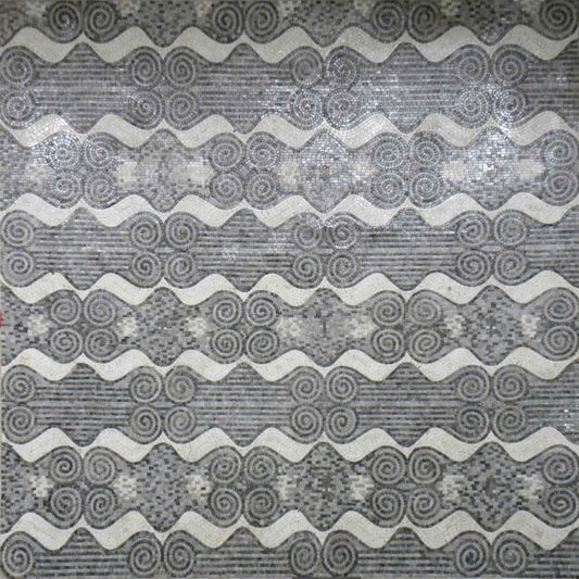 Abstract Mosaic Monochrome Geometric Pattern