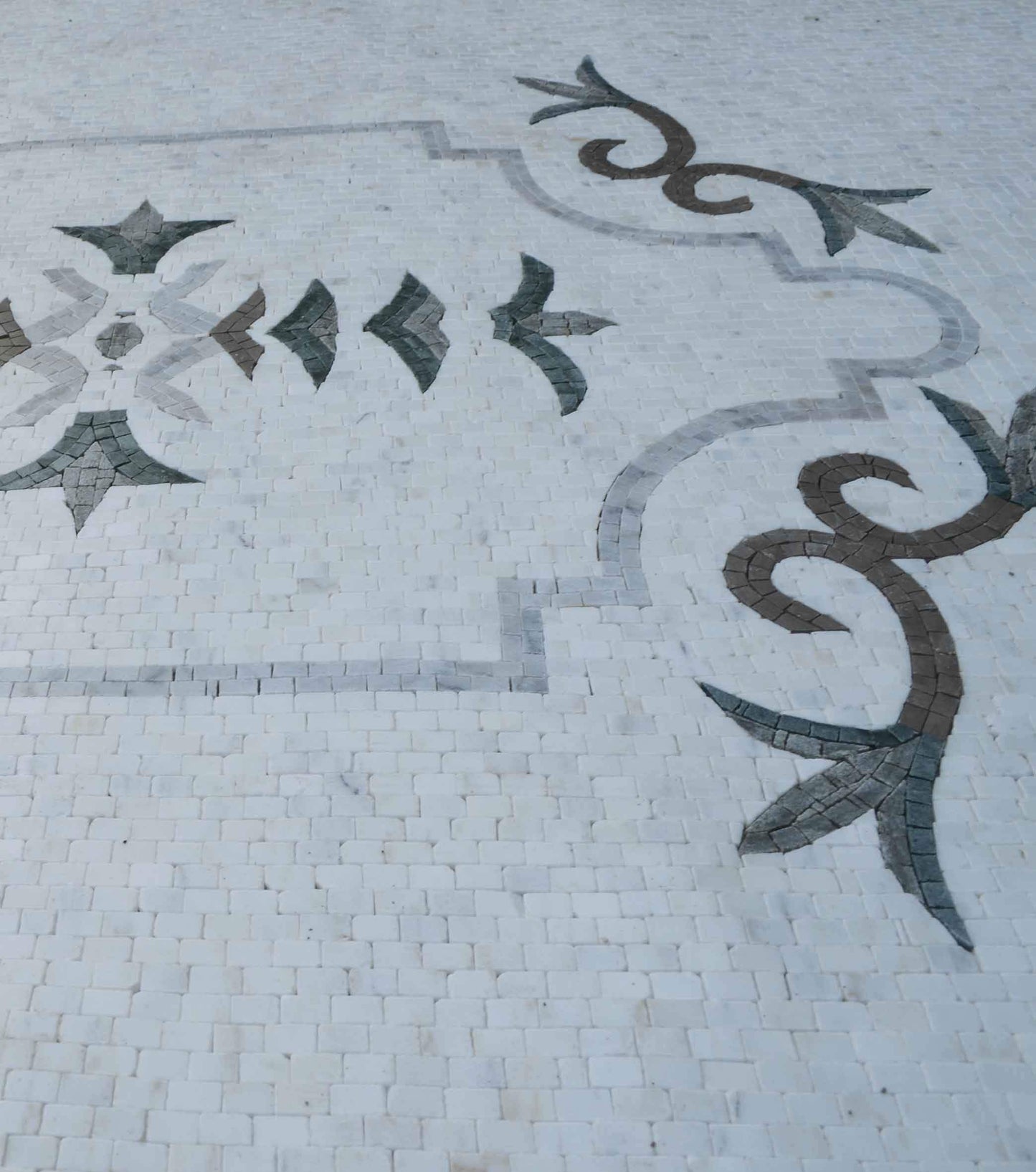 Geometric Ornamented Rug  - Mosaic Art