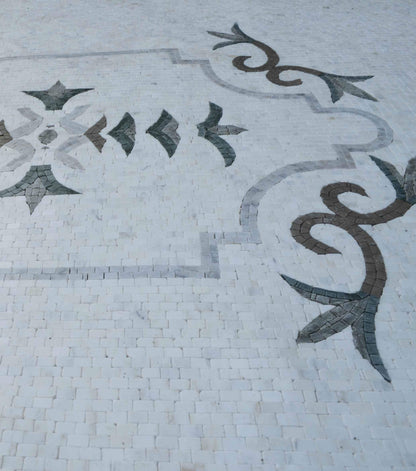 Geometric Ornamented Rug  - Mosaic Art