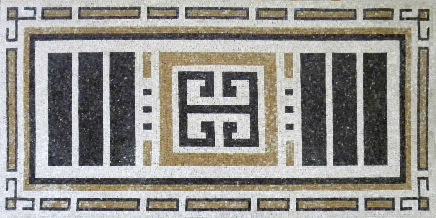 Rectangular Marble Floor Mosaic