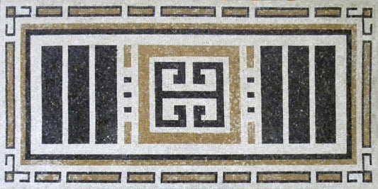 Rectangular Marble Floor Mosaic